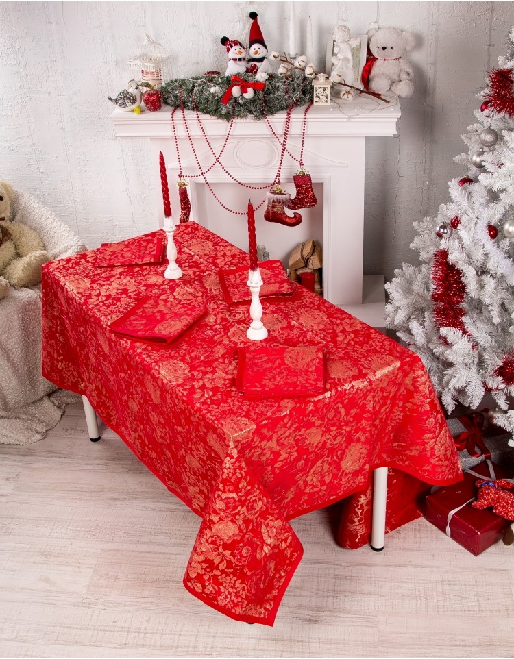 ROSE LUREX Набор скатерть и салфетки 170х270
